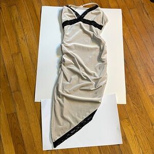 Forever 21 Asymmetrical Dress in Cream and Black